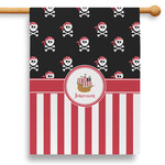 Pirate & Stripes 28" House Flag - Single Sided (Personalized)