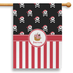 Pirate & Stripes 28" House Flag (Personalized)