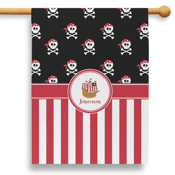 Custom Pirate & Stripes 28" House Flag (Personalized)