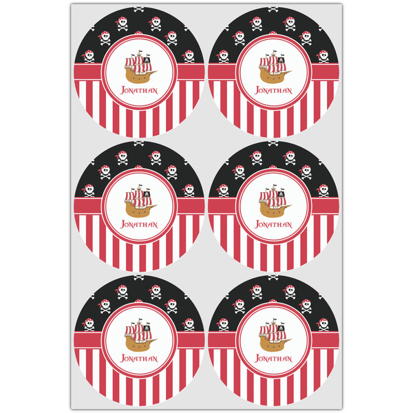 Pirate & Stripes Icing Circle - Large - Set of 6