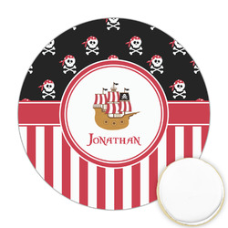 Pirate & Stripes Printed Cookie Topper - Round (Personalized)