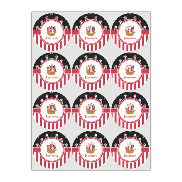 Pirate & Stripes Icing Circle - Small - Set of 12