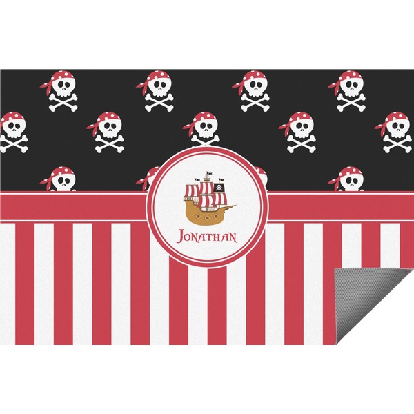 Custom Pirate & Stripes Indoor / Outdoor Rug - 5'x8' (Personalized)