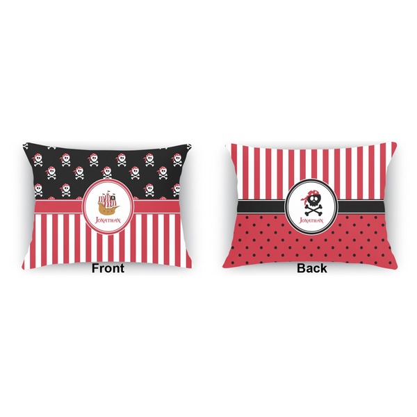 Pirate & Stripes  Indoor Rectangular Burlap Pillow (Front and Back)