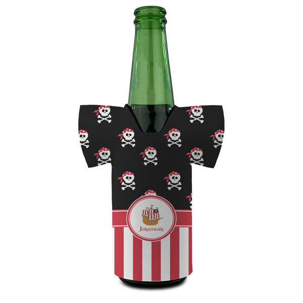 Pirate & Stripes Jersey Bottle Cooler - FRONT (on bottle)