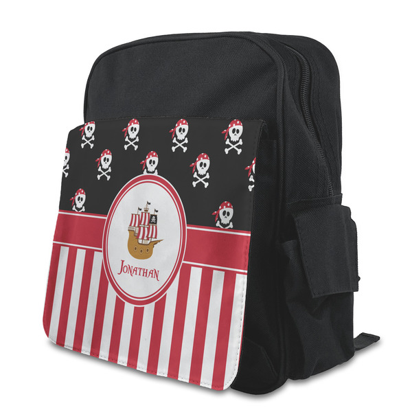 Custom Pirate & Stripes Preschool Backpack (Personalized)