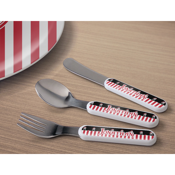 Pirate & Stripes Kids Flatware w/ Plate