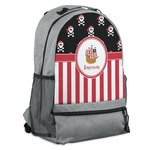 Pirate & Stripes Backpack - Grey (Personalized)