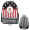 Pirate & Stripes Large Backpack - Gray - Front & Back View