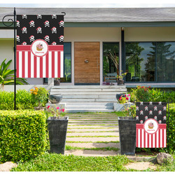 Pirate & Stripes Large Garden Flag - Double Sided (Personalized)