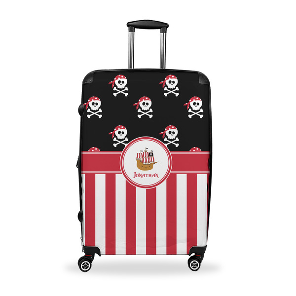 Custom Pirate & Stripes Suitcase - 28" Large - Checked w/ Name or Text