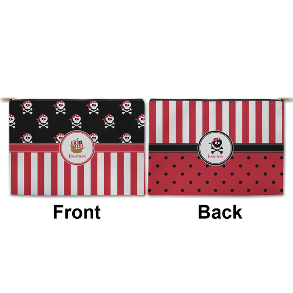 Pirate & Stripes Large Zipper Pouch Approval (Front and Back)