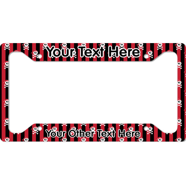 Custom Pirate & Stripes License Plate Frame - Style A (Personalized)