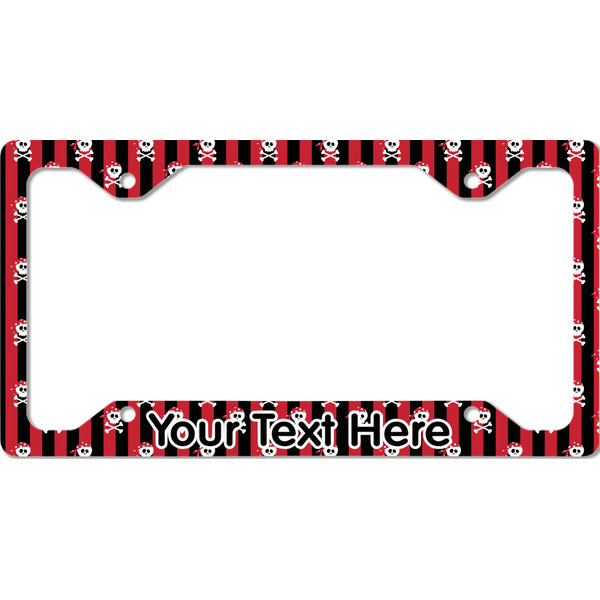 Custom Pirate & Stripes License Plate Frame - Style C (Personalized)