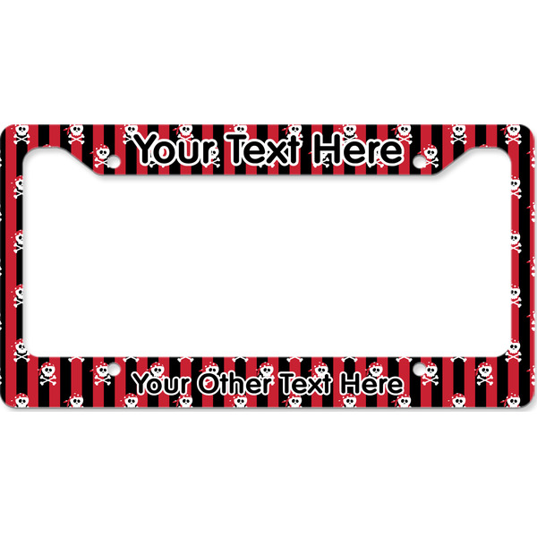 Custom Pirate & Stripes License Plate Frame - Style B (Personalized)