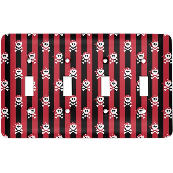 Custom Pirate & Stripes Light Switch Cover (4 Toggle Plate)