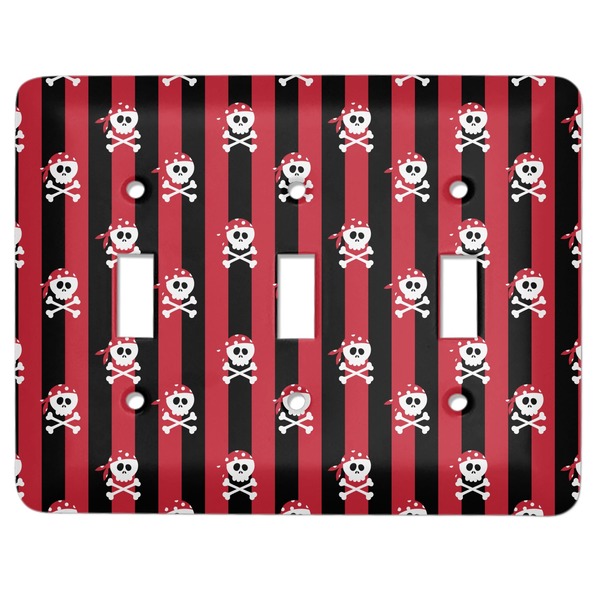 Custom Pirate & Stripes Light Switch Cover (3 Toggle Plate)