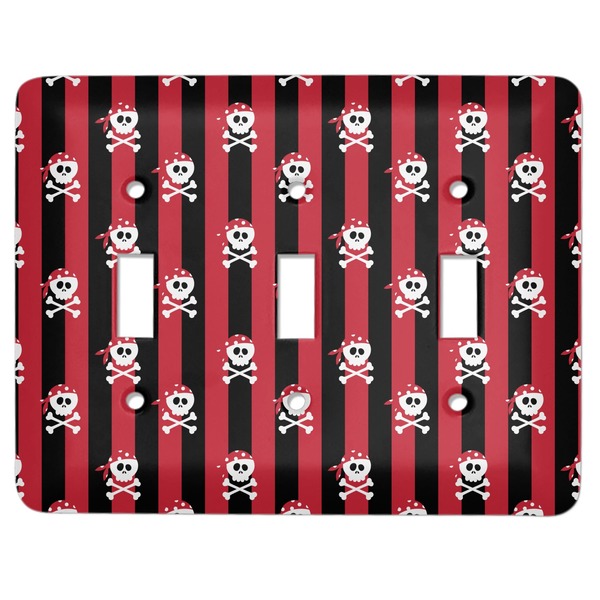 Custom Pirate & Stripes Light Switch Cover (3 Toggle Plate)