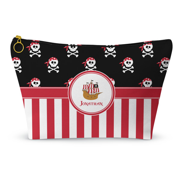 Custom Pirate & Stripes Makeup Bag - Large - 12.5"x7" (Personalized)
