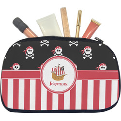Pirate & Stripes Makeup / Cosmetic Bag - Medium (Personalized)
