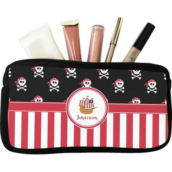 Custom Pirate & Stripes Makeup / Cosmetic Bag (Personalized)