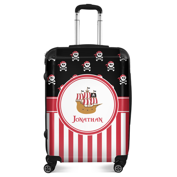 Custom Pirate & Stripes Suitcase - 24" Medium - Checked (Personalized)