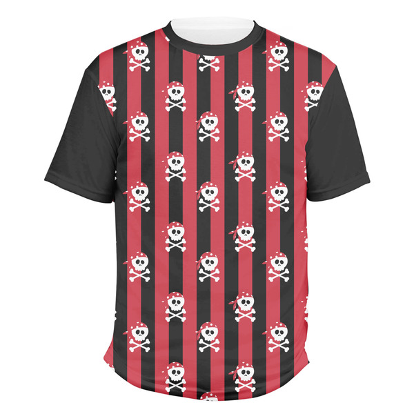 Custom Pirate & Stripes Men's Crew T-Shirt - 3X Large