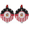 Pirate & Stripes Metal Ball Ornament - Front and Back