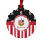 Pirate & Stripes Metal Ball Ornament - Front