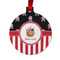 Pirate & Stripes Metal Ball Ornament - Double Sided w/ Name or Text