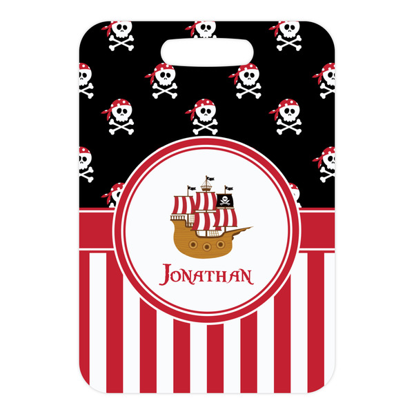 Pirate & Stripes Metal Luggage Tag - Front Without Strap