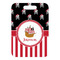 Pirate & Stripes Metal Luggage Tag - Front Without Strap