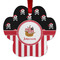 Pirate & Stripes Metal Paw Ornament - Double Sided w/ Name or Text