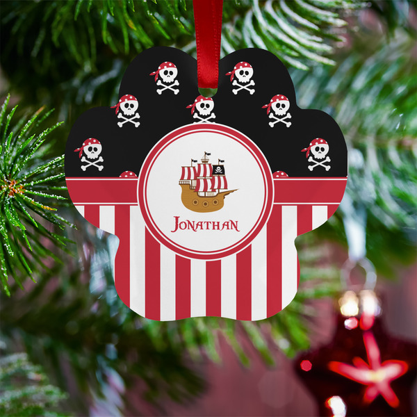 Pirate & Stripes Metal Paw Ornament - Lifestyle