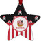 Pirate & Stripes Metal Star Ornament - Front