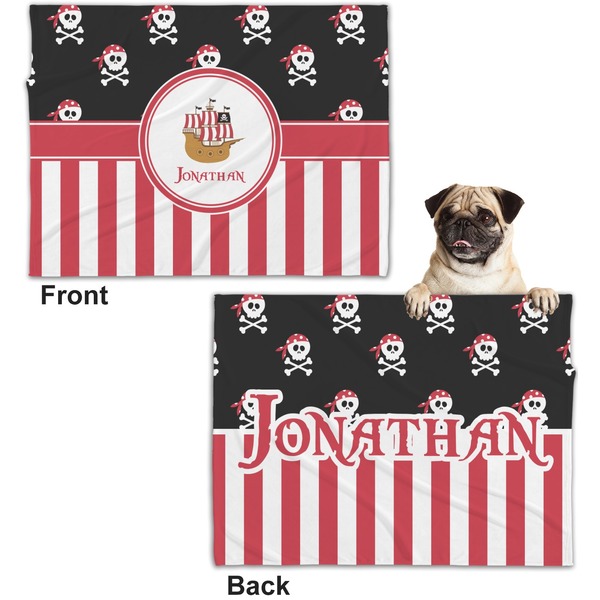 Pirate & Stripes Microfleece Dog Blanket - Regular - Front & Back