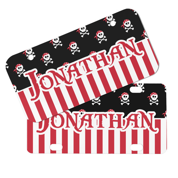 Pirate & Stripes Mini License Plates - MAIN (4 and 2 Holes)