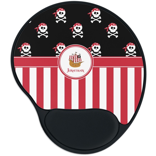 Custom Pirate & Stripes Mouse Pad with Wrist Support