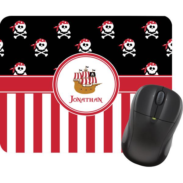 Custom Pirate & Stripes Rectangular Mouse Pad (Personalized)