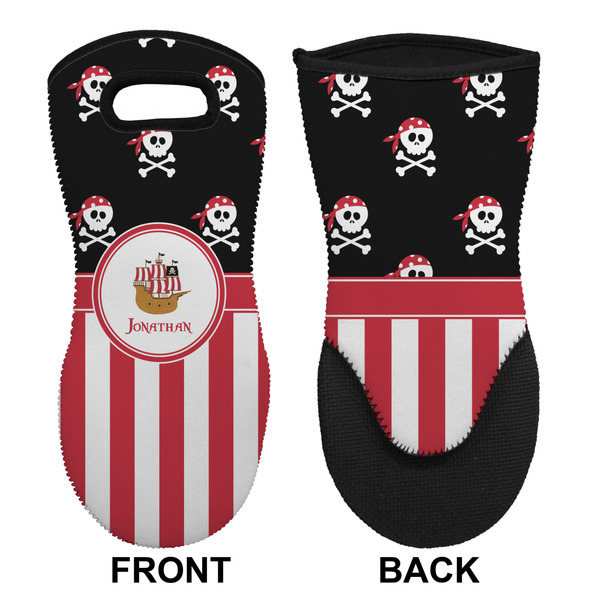 Pirate & Stripes Neoprene Oven Mitt (Front & Back)