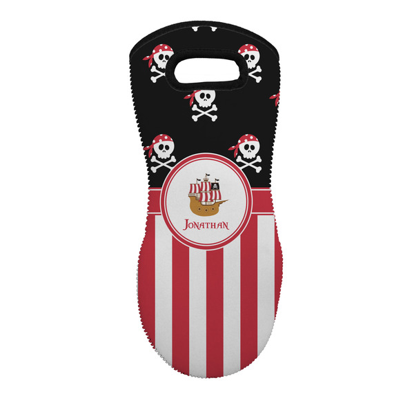 Custom Pirate & Stripes Neoprene Oven Mitt - Single w/ Name or Text