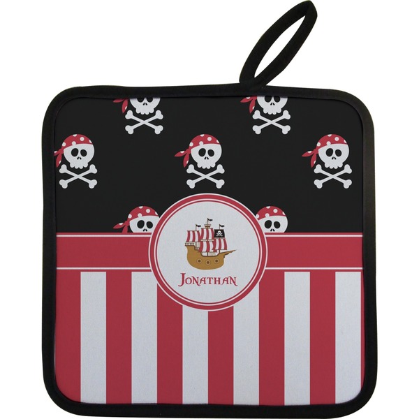 Custom Pirate & Stripes Pot Holder w/ Name or Text