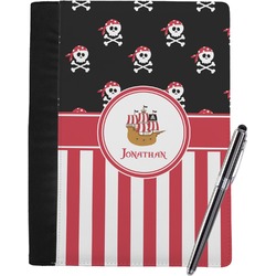 Pirate & Stripes Notebook Padfolio - Large w/ Name or Text