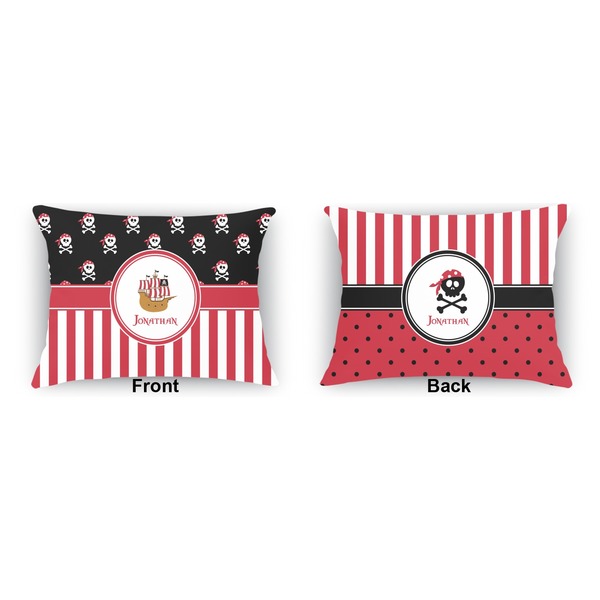 Pirate & Stripes  Outdoor Rectangular Throw Pillow (Front and Back)