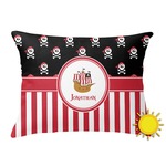 Pirate & Stripes Outdoor Throw Pillow (Rectangular) (Personalized)