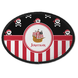 Pirate & Stripes Iron On Oval Patch w/ Name or Text