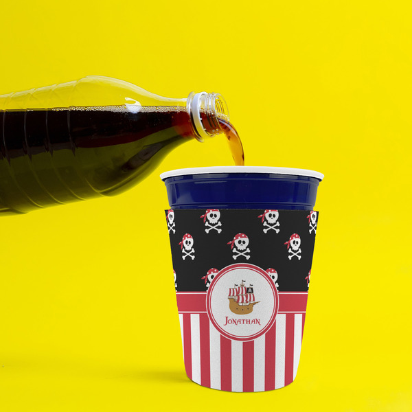 Pirate & Stripes Party Cup Sleeves - without bottom - Lifestyle