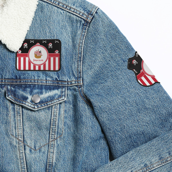 Pirate & Stripes Patches Lifestyle Jean Jacket Detail