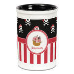 Pirate & Stripes Ceramic Pencil Holders - Black