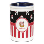 Pirate & Stripes Ceramic Pencil Holders - Blue
